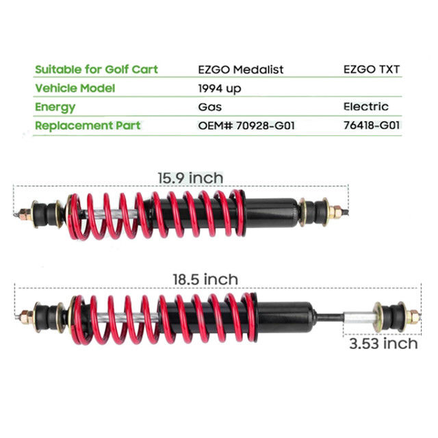 Golf Cart Heavy Duty Coil phía trước / phía sau Thấm va chạm cho EZGO TXT 94-up 70928G01