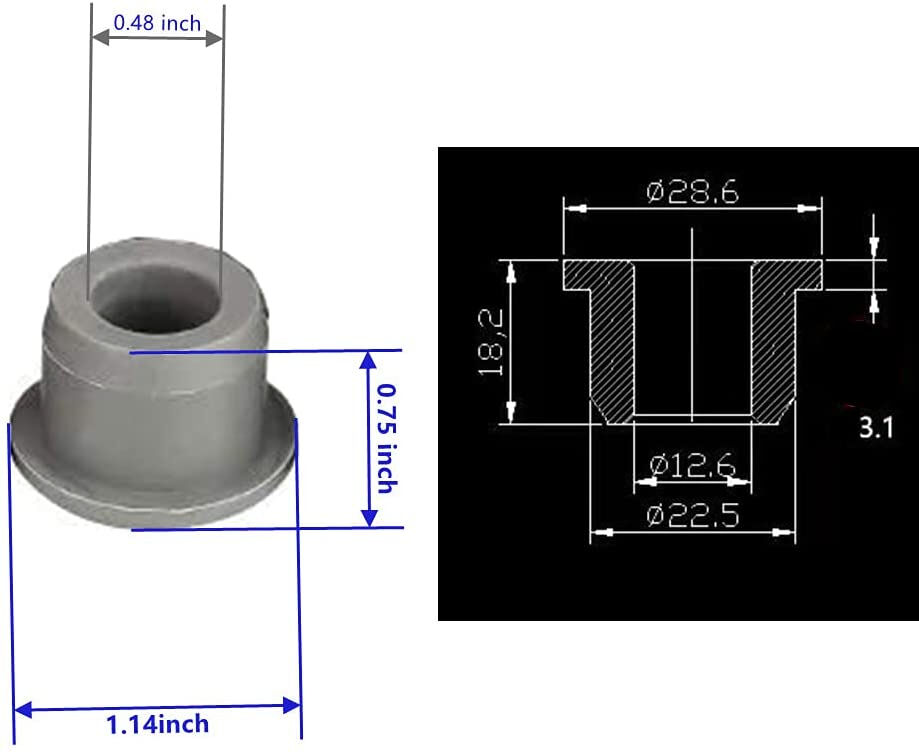 Top Golf Cart Club Car Precedent Bushing, Urethane, Short, Prec Replace #102956201/#1022874011