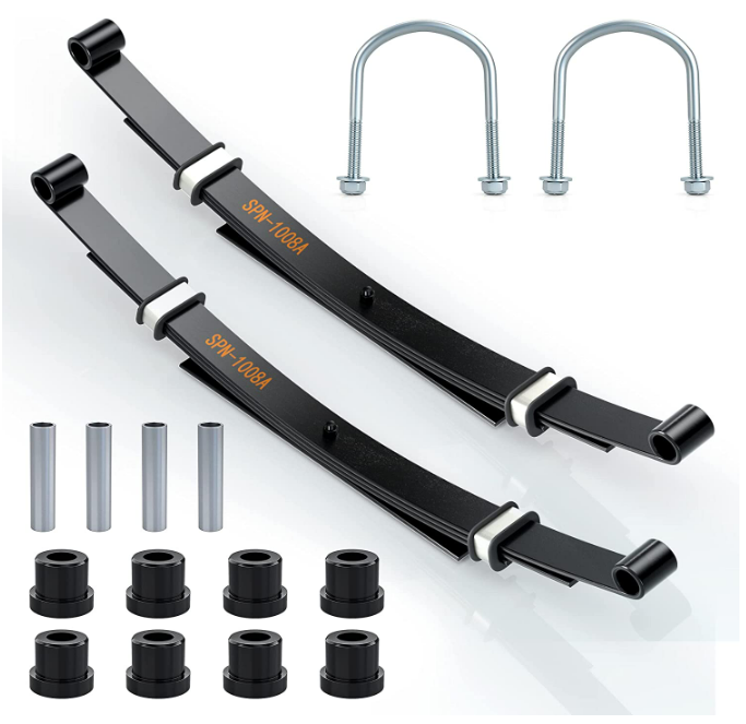 Heavy Duty Rear 4-Leaf Spring Kit với Bushings & Sleeves cho Club Car DS Golf Cart 1014675