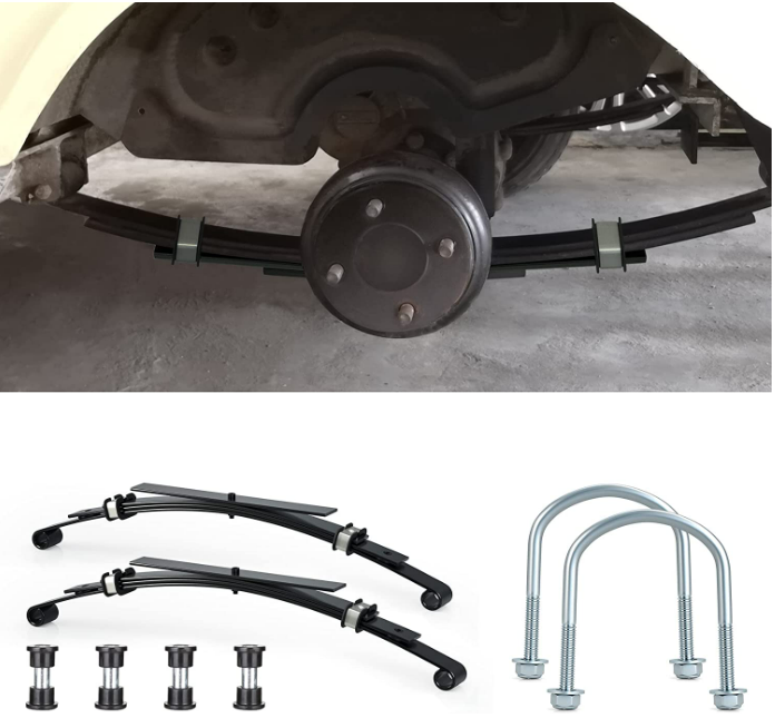 Heavy Duty Rear 4-Leaf Spring Kit với Bushings & Sleeves cho Club Car DS Golf Cart 1014675