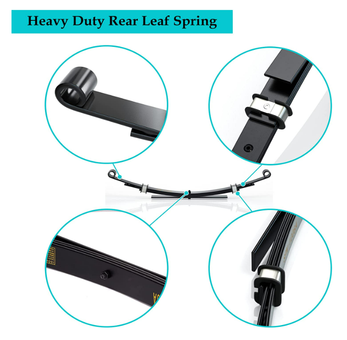 Heavy Duty Rear 4-Leaf Spring Kit với Bushings & Sleeves cho Club Car DS Golf Cart 1014675