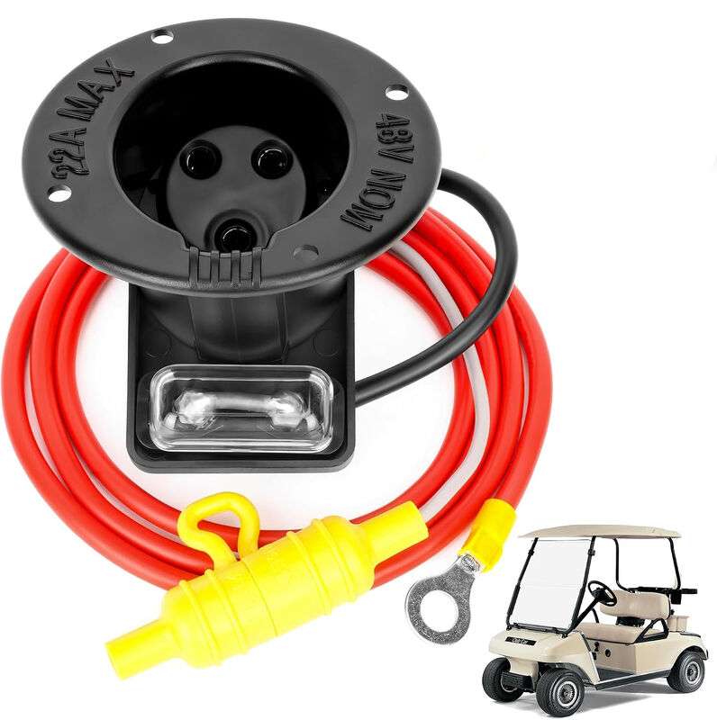 Club Car DS Bộ sạc ổ cắm cầu chì lắp ráp 101802101 Nâng cấp cao cấp Tích hợp cầu chì 48V Dây nịt dây điện hoàn chỉnh