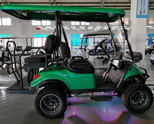 OEM ODM 4 bánh đĩa phanh ngoài đường bánh xe cao khung gôn Mini xe golf điện 10 inch IP66 hiển thị 4 chỗ ngồi xe golf