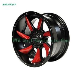 Red Golf Cart Rims MJFX Directional Red Inserts For 12x7 Blackhawk Wheel